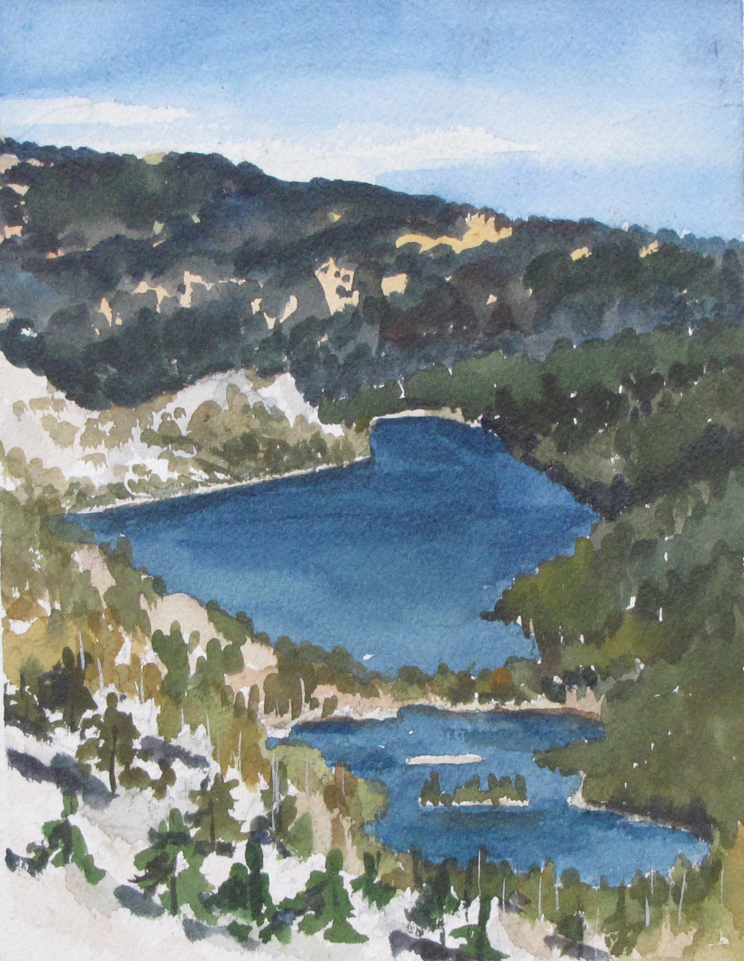 Echo, watercolor of a lake